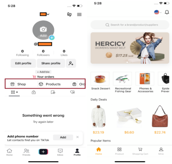 Páginas falsas que imitaban la App Store para instalar una supuesta app de TikTok mediante herramientas de desarrollador, y que también incluían una tienda integrada en la app modificada, la cual solo aceptaba pagos en criptomonedas.